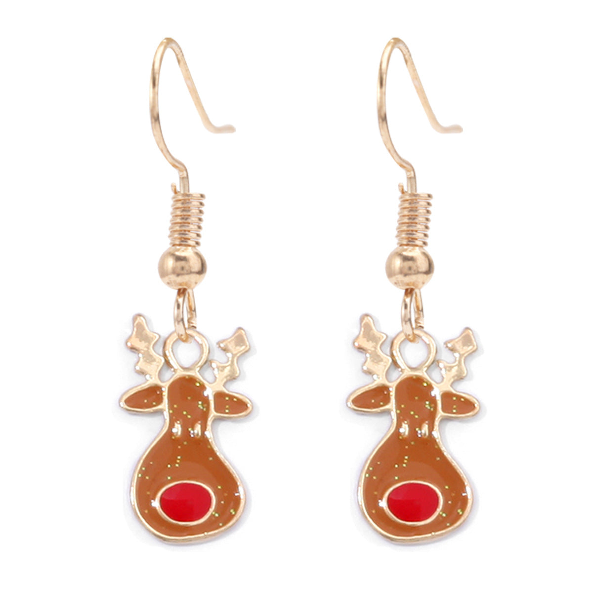 Wholesale Christmas Series Fashion Alloy Christmas Tree Old Man Bell Elk Candy Cane Earrings